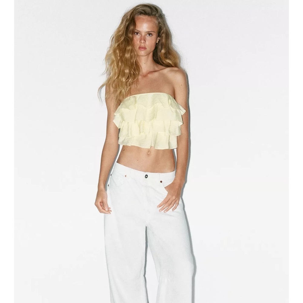 Zara Ruffled Bandeau Top